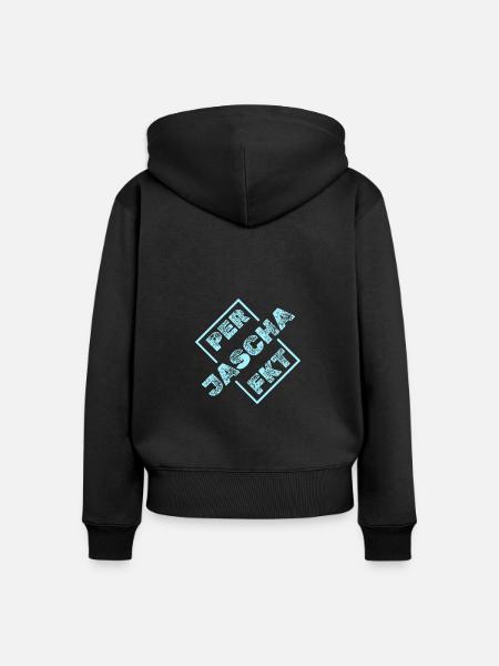 Perfekt Jascha - Frauen Premium Bio Zip Hoodie - Schwarz
