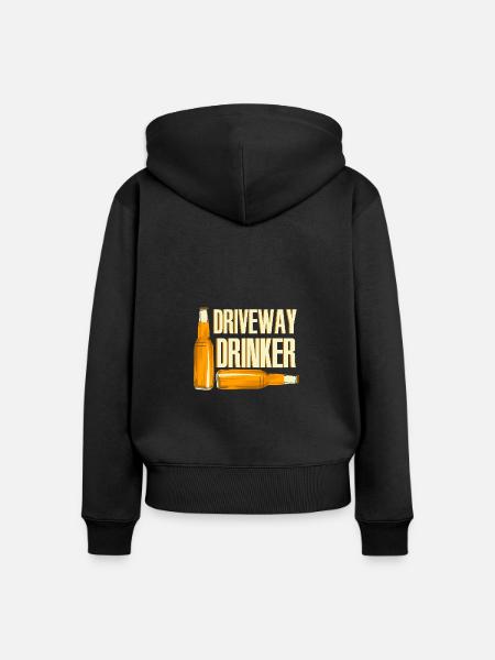 Driveway Drinker - Frauen Premium Bio Zip Hoodie - Schwarz