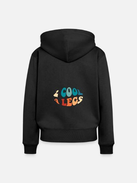 2 cool 4 legs - Frauen Premium Bio Zip Hoodie - Schwarz
