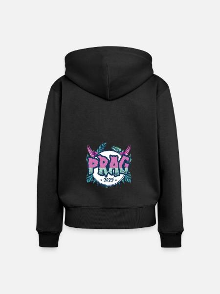 Prag 2025 Urlaub - Frauen Premium Bio Zip Hoodie - Schwarz
