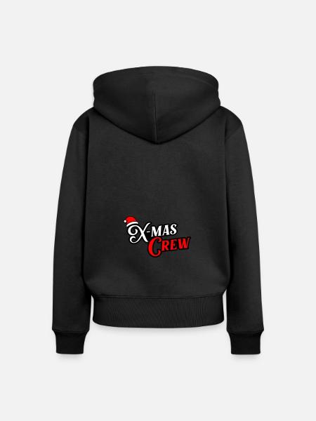 X-Mas Crew Weihnachten - Frauen Premium Bio Zip Hoodie - Schwarz