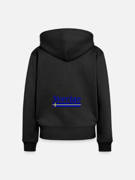 Schweden Fahne Sverige - Frauen Premium Bio Zip Hoodie - Schwarz