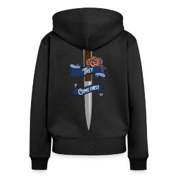 Ils viennent en premier Vampire Academy Stake, Citation - Sweat à capuche zippé Premium bio Femme - noir - Dos - Julia (174cm)