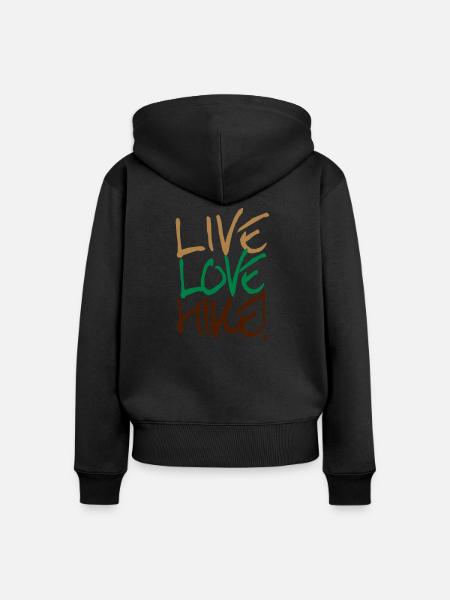 Live-Love-Hike! - Frauen Premium Bio Zip Hoodie - Schwarz
