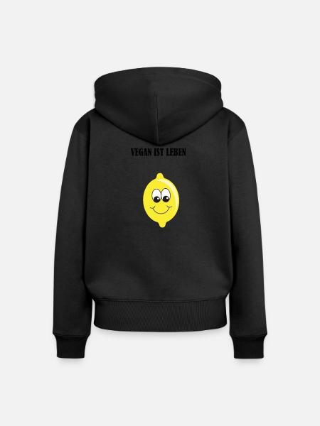 zitrone - Frauen Premium Bio Zip Hoodie - Schwarz