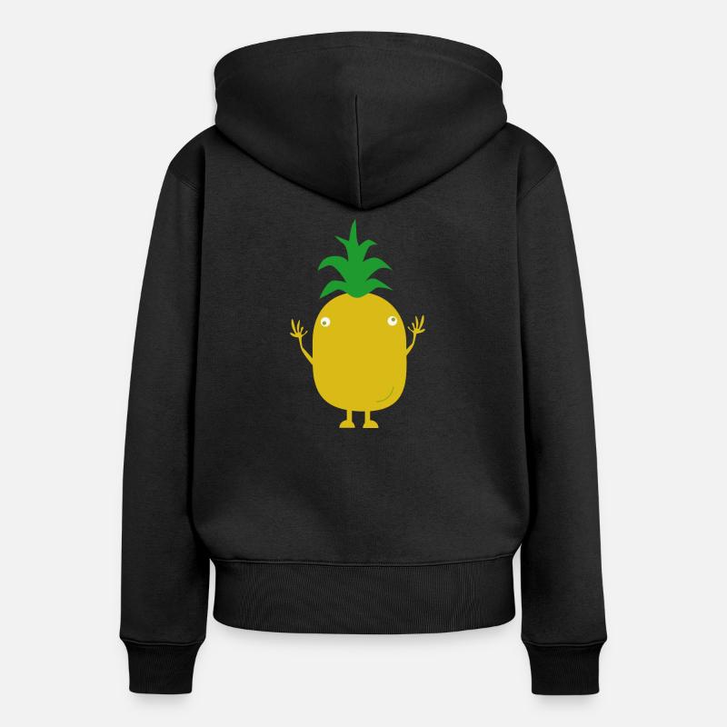 un ananas - Sweat à capuche zippé Premium bio Femme - noir