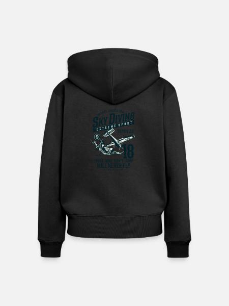 Sky Diving Fallshirmspringen - Frauen Premium Bio Zip Hoodie - Schwarz