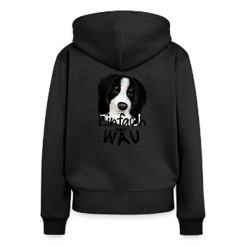 Hundeliebe - Frauen Premium Bio Zip Hoodie - Schwarz - Hinten - Julia (174cm)