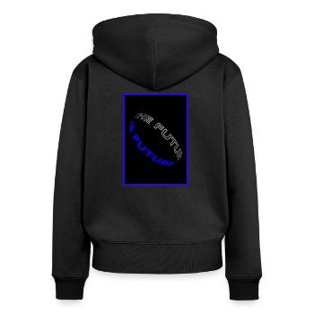 The Future - Sweat à capuche zippé Premium bio Femme - noir - Dos - Julia (174cm)