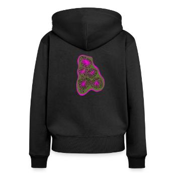 Pflanze - Frauen Premium Bio Zip Hoodie - Schwarz - Hinten - Julia (174cm)