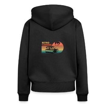 Kamera Fotograf vintage retro - Frauen Premium Bio Zip Hoodie - Schwarz - Hinten - Julia (174cm)