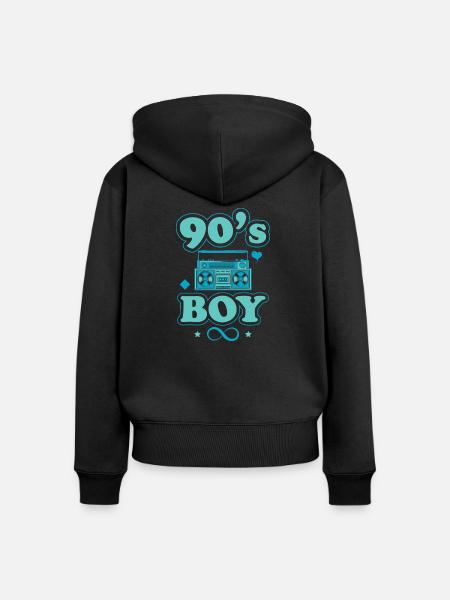 1990iger Sprüche 90s Geschenksidee - Frauen Premium Bio Zip Hoodie - Schwarz