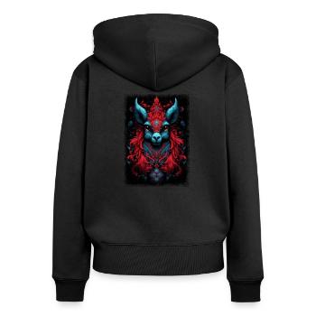 dictons bouddhistes geek bouddhiste drôles dictons encore - Sweat à capuche zippé Premium bio Femme - noir - Dos - Julia (174cm)