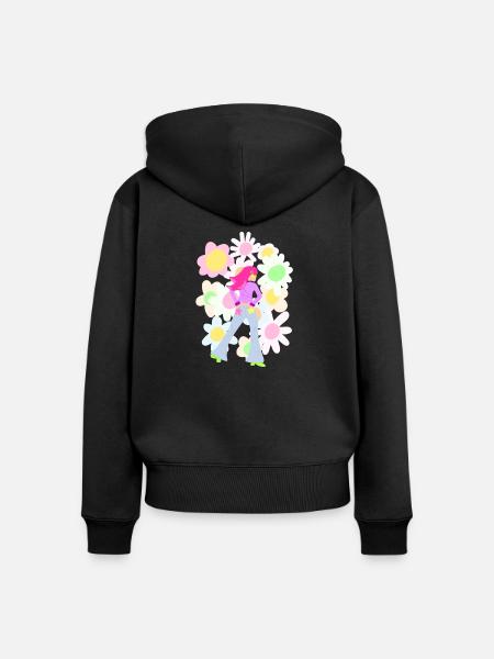 Königin der Freude - Frauen Premium Bio Zip Hoodie - Schwarz