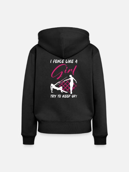 Fencing Girl - Frauen Premium Bio Zip Hoodie - Schwarz