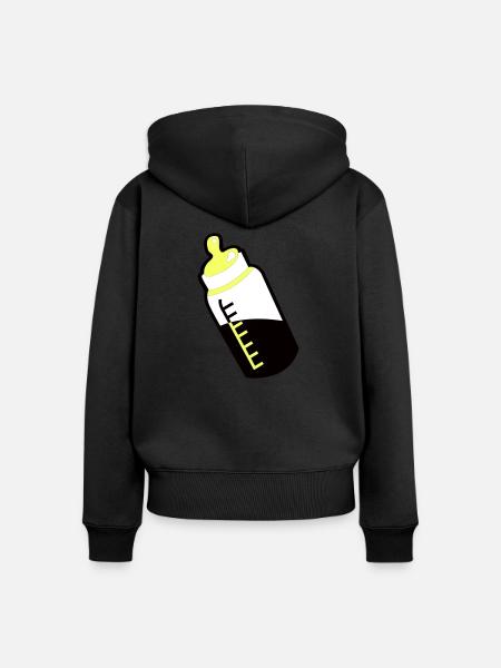 Baby-Fläschchen - Frauen Premium Bio Zip Hoodie - Schwarz