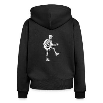 Rock Punk guitar guitare player - Sweat à capuche zippé Premium bio Femme - noir - Dos - Julia (174cm)