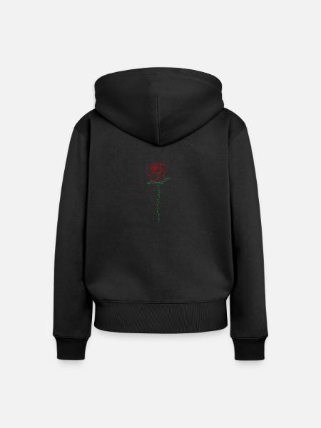 Rose Blume - Frauen Premium Bio Zip Hoodie - Schwarz