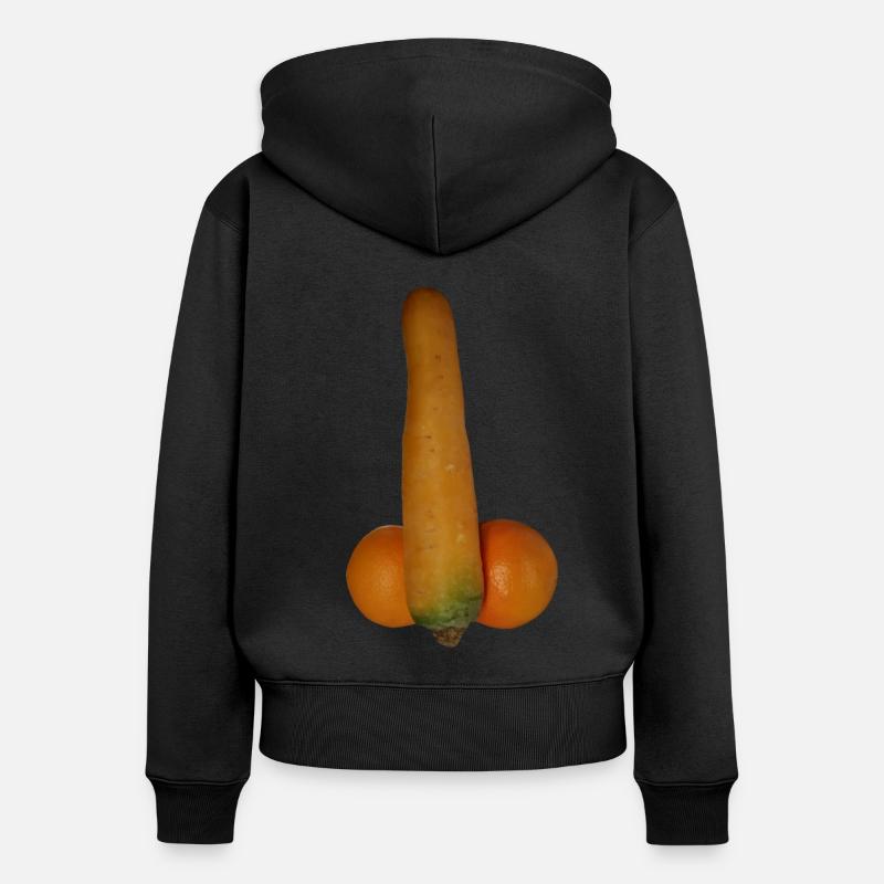 Karottorangi - Sweat à capuche zippé Premium bio Femme - noir