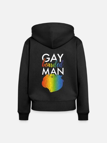 Schwuler bärtiger Mann - Frauen Premium Bio Zip Hoodie - Schwarz