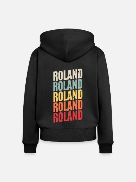 Roland Vorname - Frauen Premium Bio Zip Hoodie - Schwarz