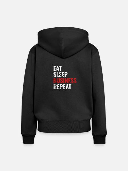 Business - Frauen Premium Bio Zip Hoodie - Schwarz