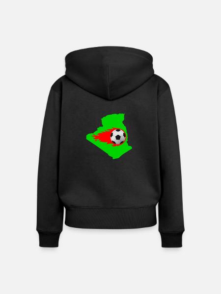 Fußball Algerien - Frauen Premium Bio Zip Hoodie - Schwarz