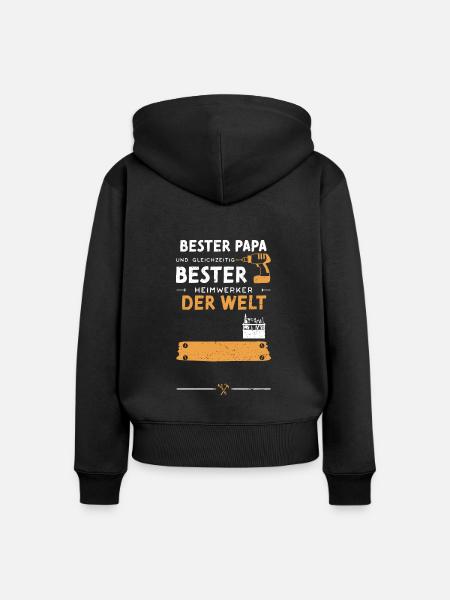 Bester Papa Und Gleichzeitig Bes... - Frauen Premium Bio Zip Hoodie - Schwarz