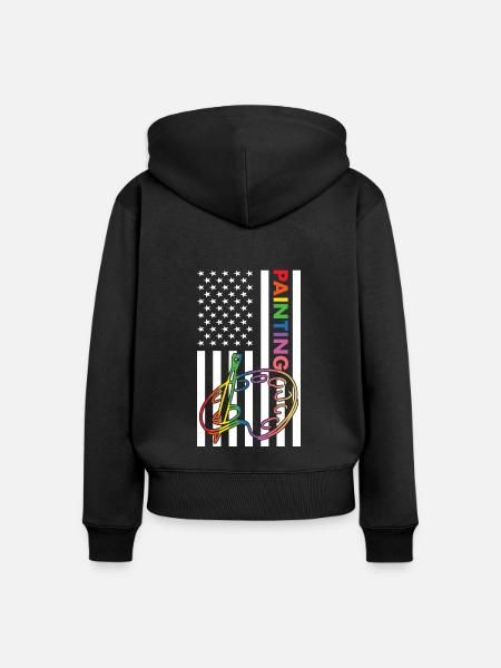 Painter Us Flag Painting - Frauen Premium Bio Zip Hoodie - Schwarz