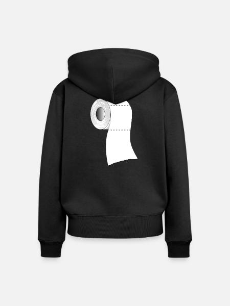 Eine Rolle Toilettenpapier - Frauen Premium Bio Zip Hoodie - Schwarz