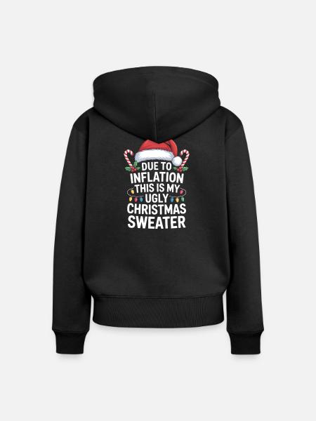 Inflation Hässlicher Weihnachtspullover - Frauen Premium Bio Zip Hoodie - Schwarz
