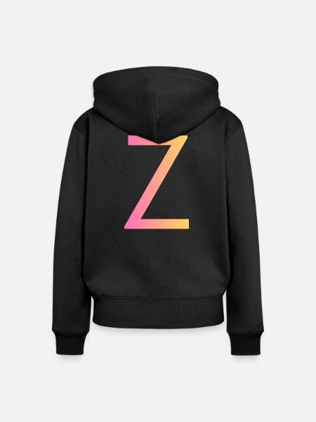 Z - Frauen Premium Bio Zip Hoodie - Schwarz