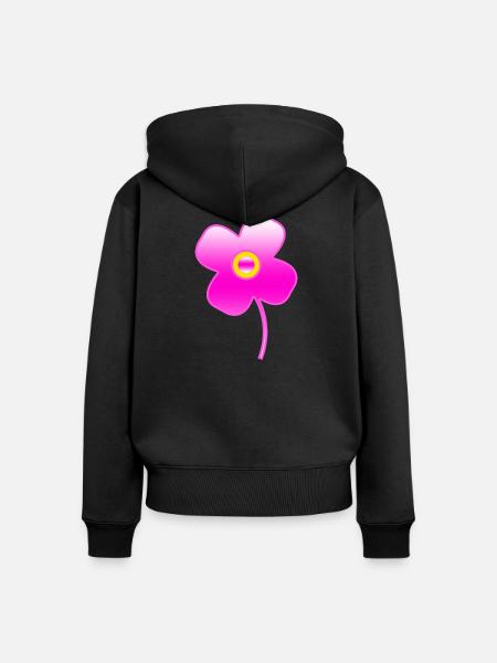 Blumen - Frauen Premium Bio Zip Hoodie - Schwarz