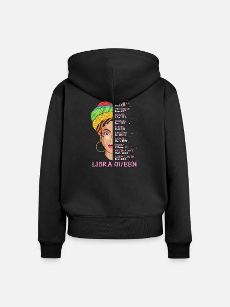 Sternzeichen Waage - Frauen Premium Bio Zip Hoodie - Schwarz