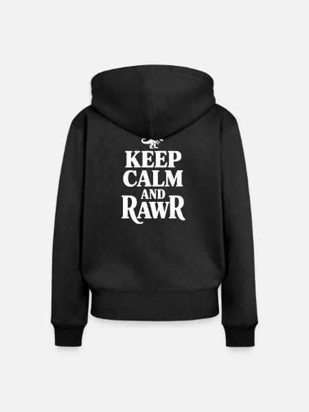 Bleib ruhig und rau - Frauen Premium Bio Zip Hoodie - Schwarz