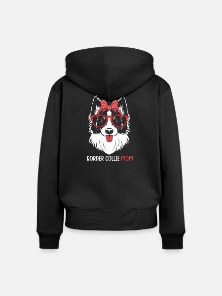 Border Collie - Frauen Premium Bio Zip Hoodie - Schwarz
