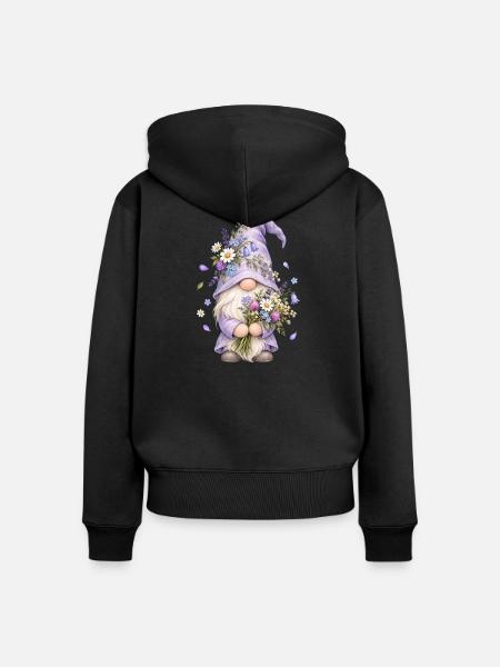 Süße Zwerge unter den Gnomen - Frauen Premium Bio Zip Hoodie - Schwarz