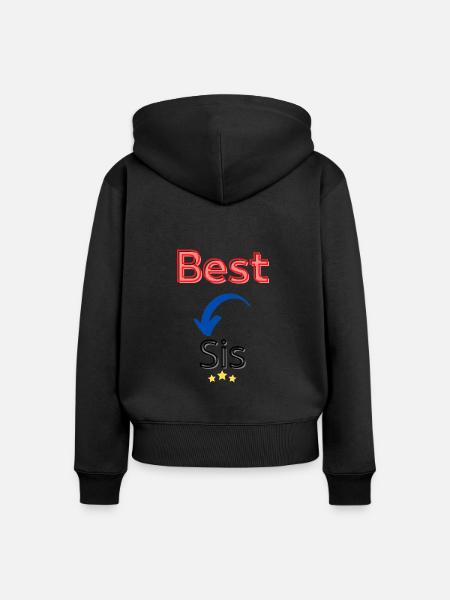 Beste Schwester / Beste Schwester - Frauen Premium Bio Zip Hoodie - Schwarz
