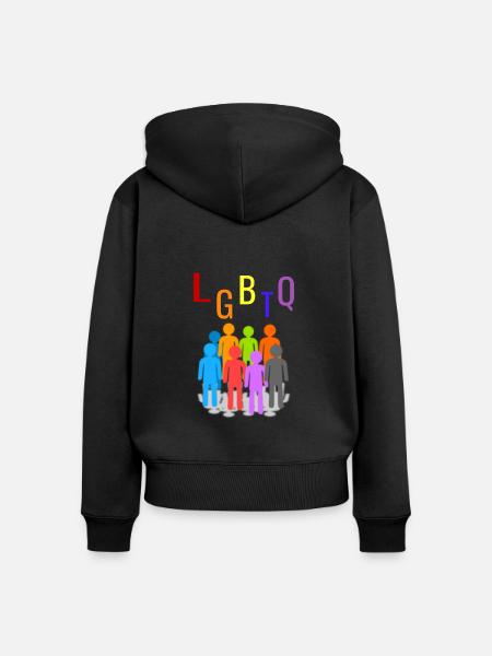 LGBTQ - Frauen Premium Bio Zip Hoodie - Schwarz