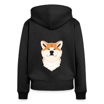 Akita Inu Amant I Amoureux des chiens I Akita Inu - Sweat à capuche zippé Premium bio Femme - noir - Dos - Julia (174cm)