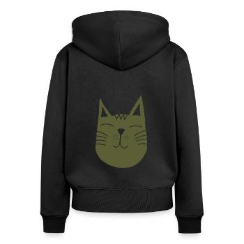 Skandinavische Katze Katzenliebhaber - Frauen Premium Bio Zip Hoodie - Schwarz - Hinten - Julia (174cm)