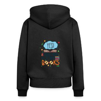 J’ai besoin de ces livres disant bibliothèque de livres - Sweat à capuche zippé Premium bio Femme - noir - Dos - Julia (174cm)