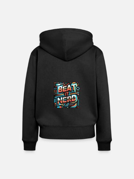 Beat it Nerd 11 - Frauen Premium Bio Zip Hoodie - Schwarz