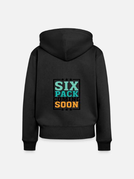Six Pack Coming Soon 50 - Frauen Premium Bio Zip Hoodie - Schwarz