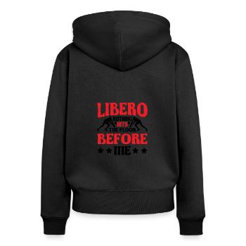 Libero, Nothing Hits The Floor Before Me 6 - Frauen Premium Bio Zip Hoodie - Schwarz - Hinten - Julia (174cm)
