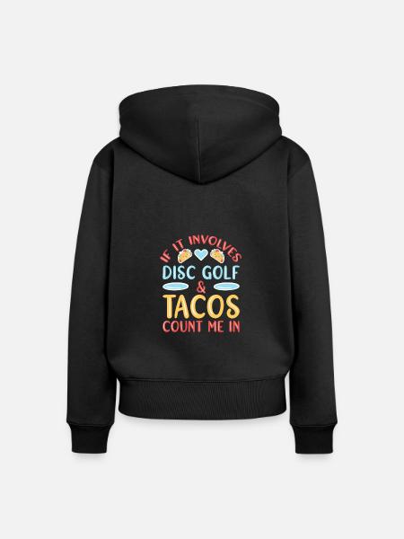 Disc Golf Frisbee - Frauen Premium Bio Zip Hoodie - Schwarz