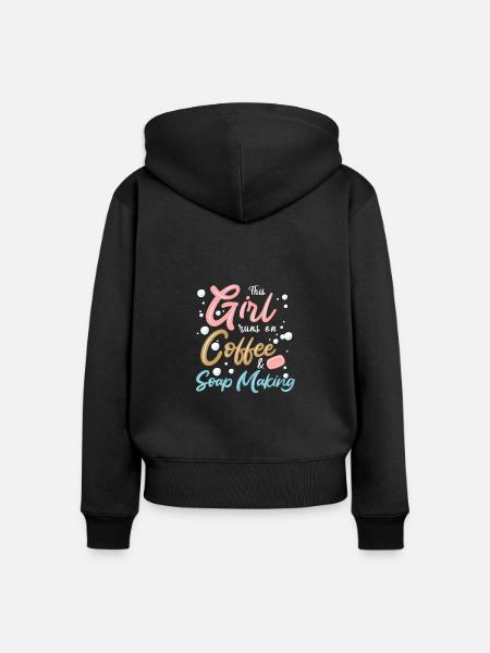 Seife Herstellen Handgemachte Seife - Frauen Premium Bio Zip Hoodie - Schwarz