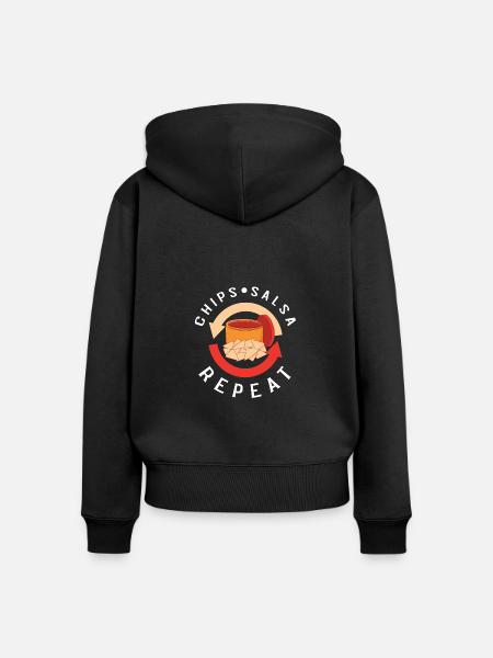 Chips und Salsa Nachos - Frauen Premium Bio Zip Hoodie - Schwarz