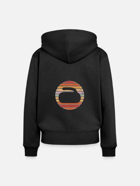 Curling - Frauen Premium Bio Zip Hoodie - Schwarz