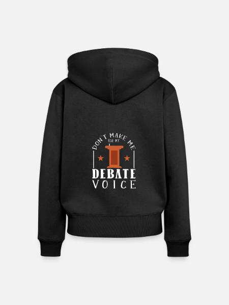 Debattieren Debatte Argumentieren - Frauen Premium Bio Zip Hoodie - Schwarz